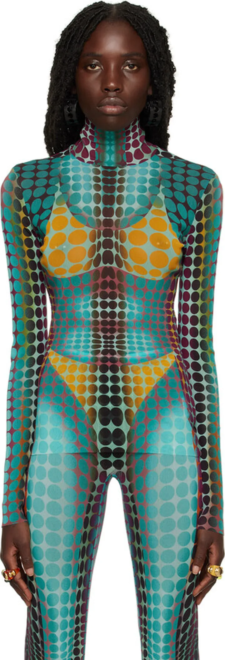Jean Paul Gaultier Blue Dots Turtleneck