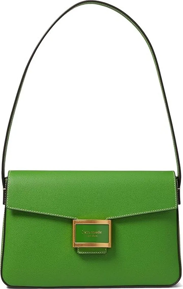 Kate Spade New York Katy Textured Leather Medium Shoulder Bag (KS Green) Shoulder Handbags