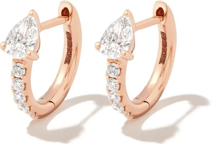 18kt rose gold Bobbi diamond hoop earrings