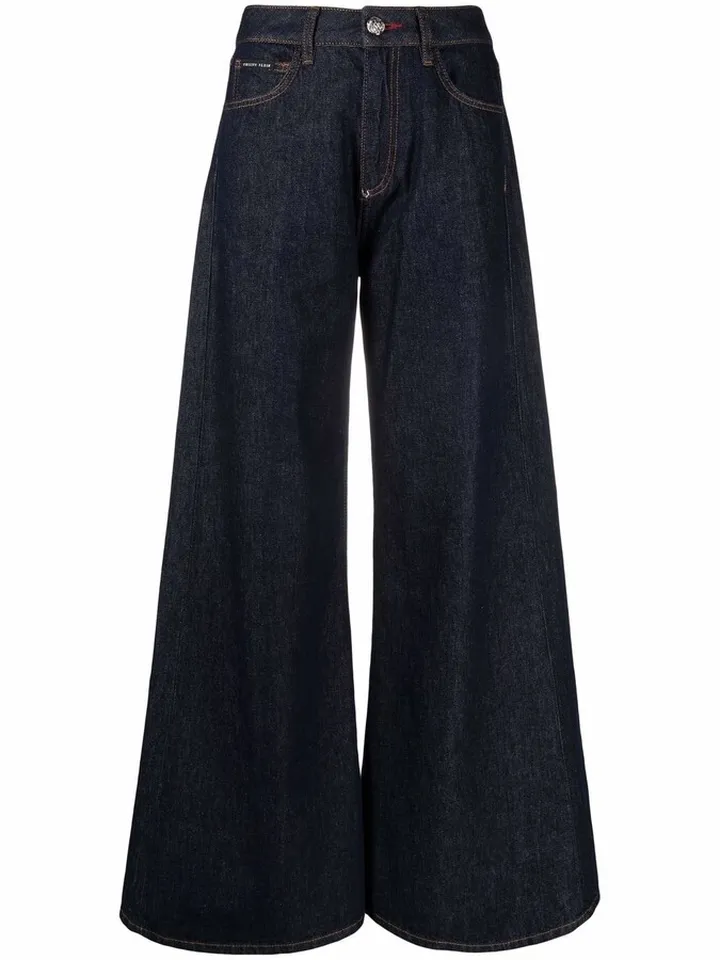 Logo-Patch Wide-Leg Jeans