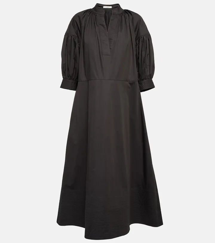 Oversized V-neck cotton dress