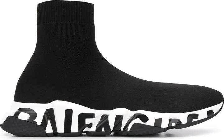 Speed knit logo print sneakers
