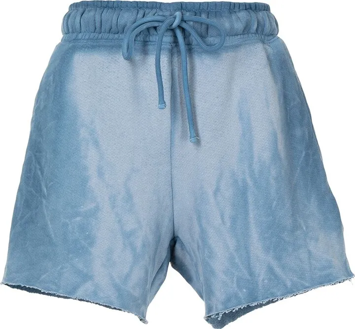 Faded Raw-Cut Track Shorts