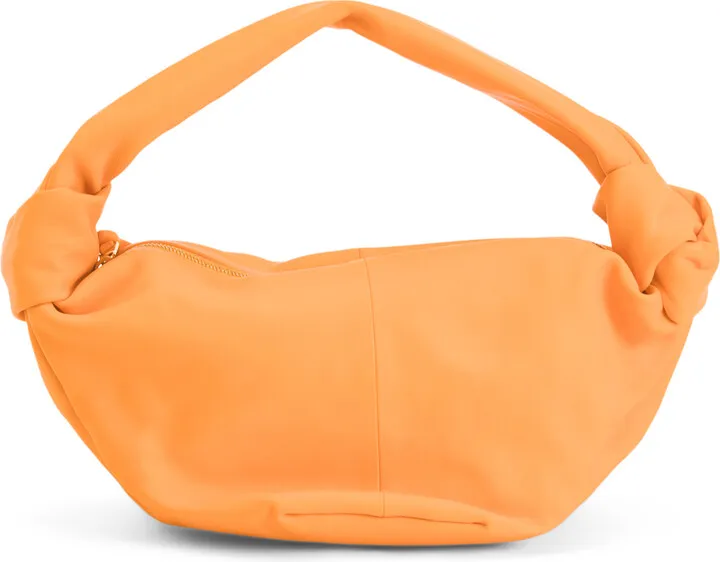 Made In Italy Jodie Leather Double Knot Top Handle Mini Hobo