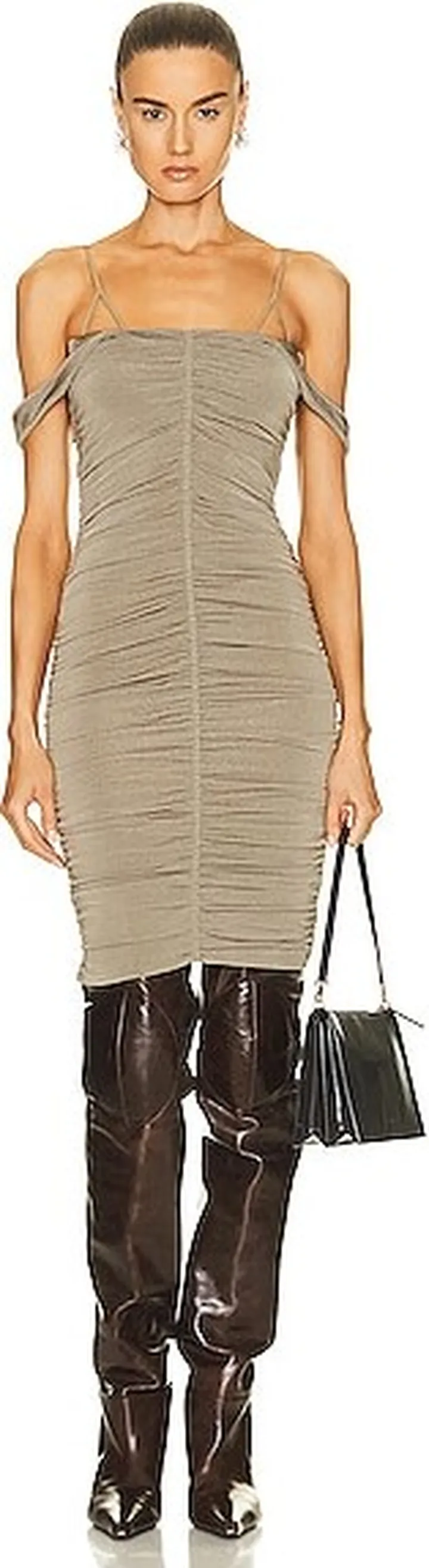 Givenchy Ruched Tank Top Dress in Beige