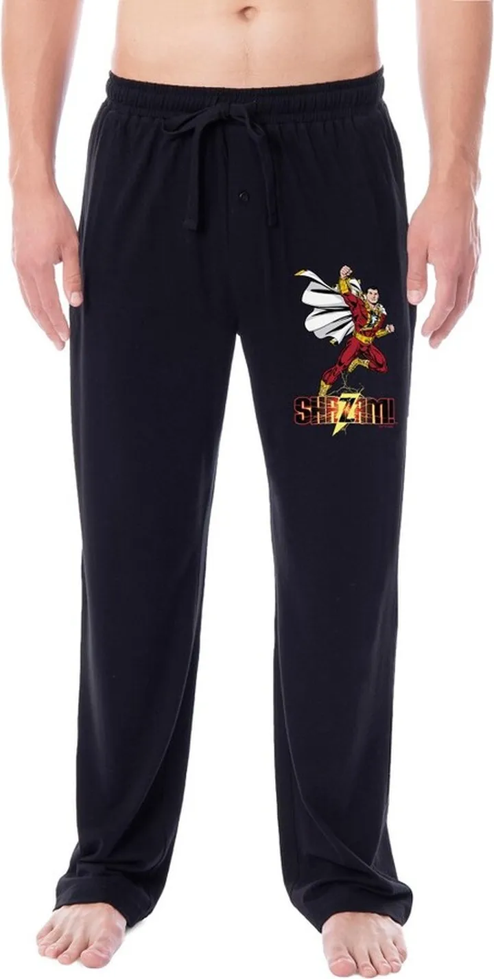 DC Comics Mens' Shazam! Justice League Classic Character Sleep Pajama Pants (2X) Black