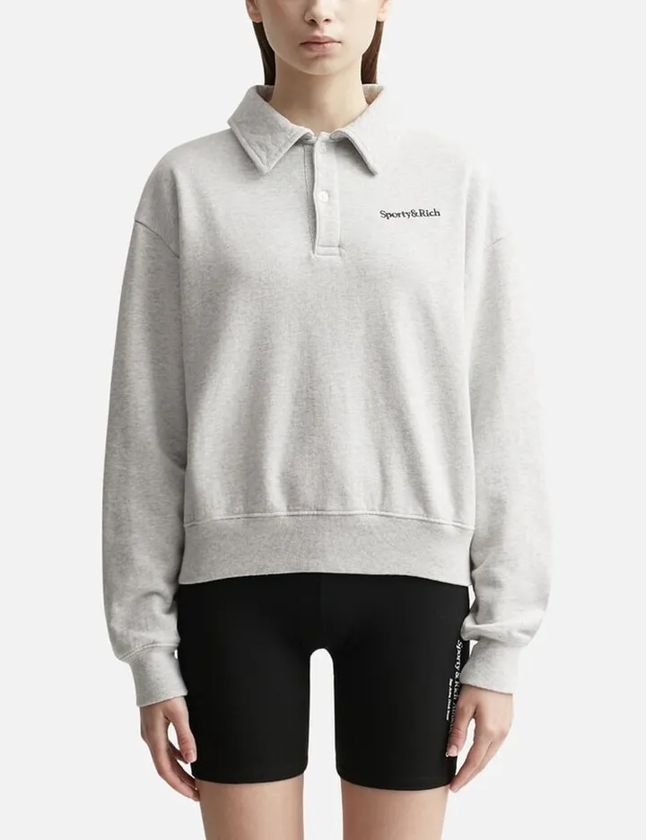Serif Logo Embroidered Polo Shirt