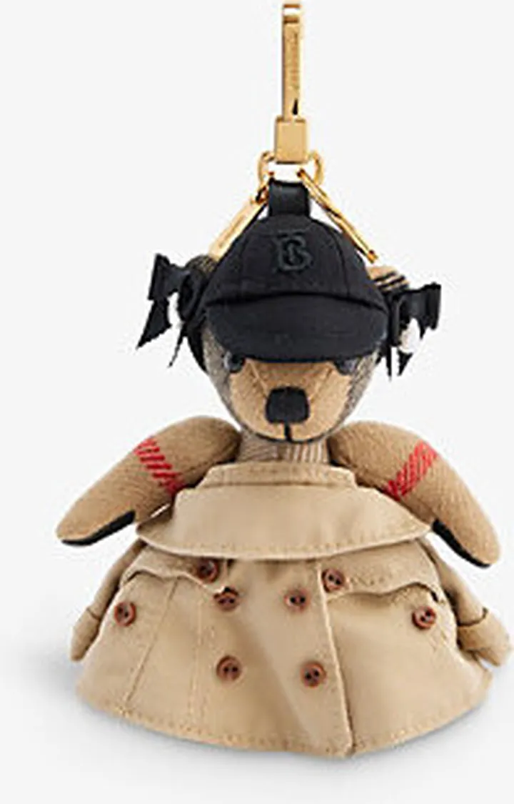 Beige Women's Beige Cashmere Check Thomas Bear Bag Charm
