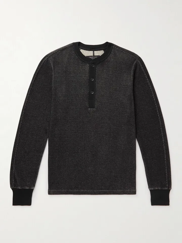 Cotton-Jersey Henley T-Shirt