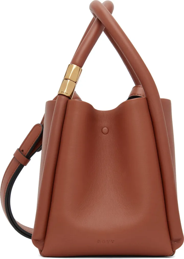 BOYY Brown Lotus 12 Tote Handle Bag