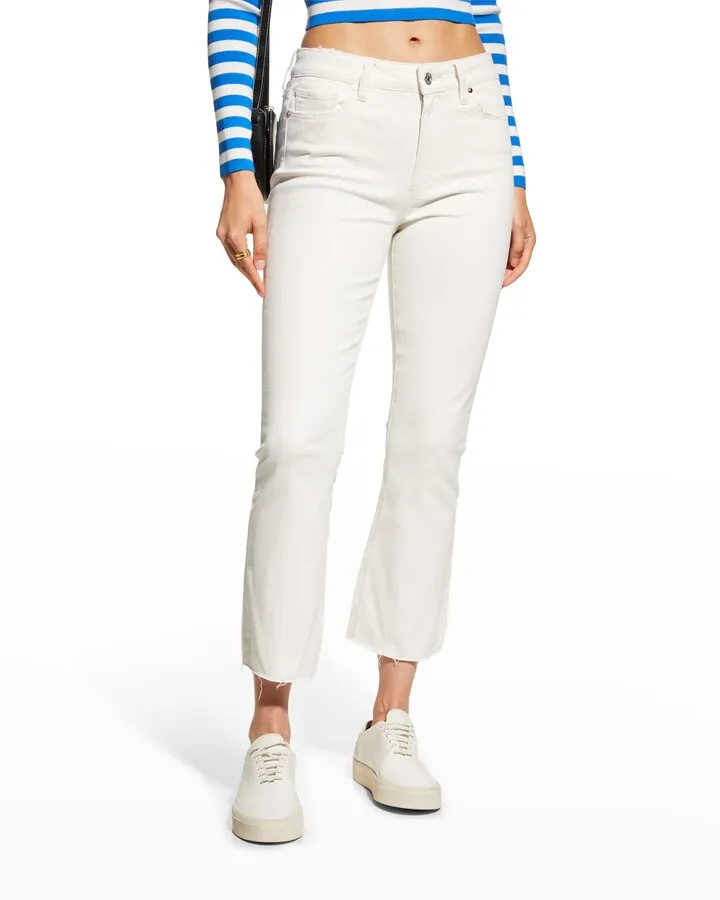 Colette Straight Raw Hem Cropped Jeans