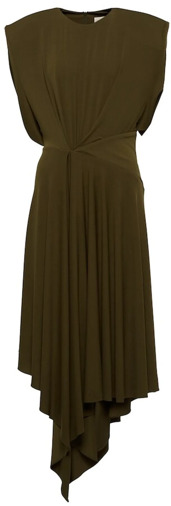 Asymmetric jersey midi dress