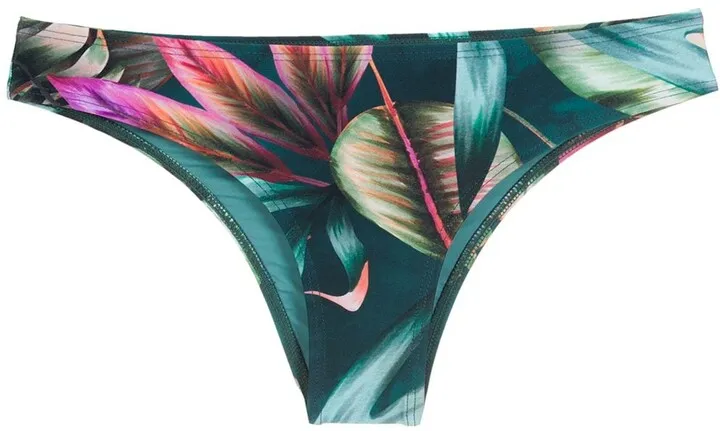 Leaf-Print Bikini Bottoms