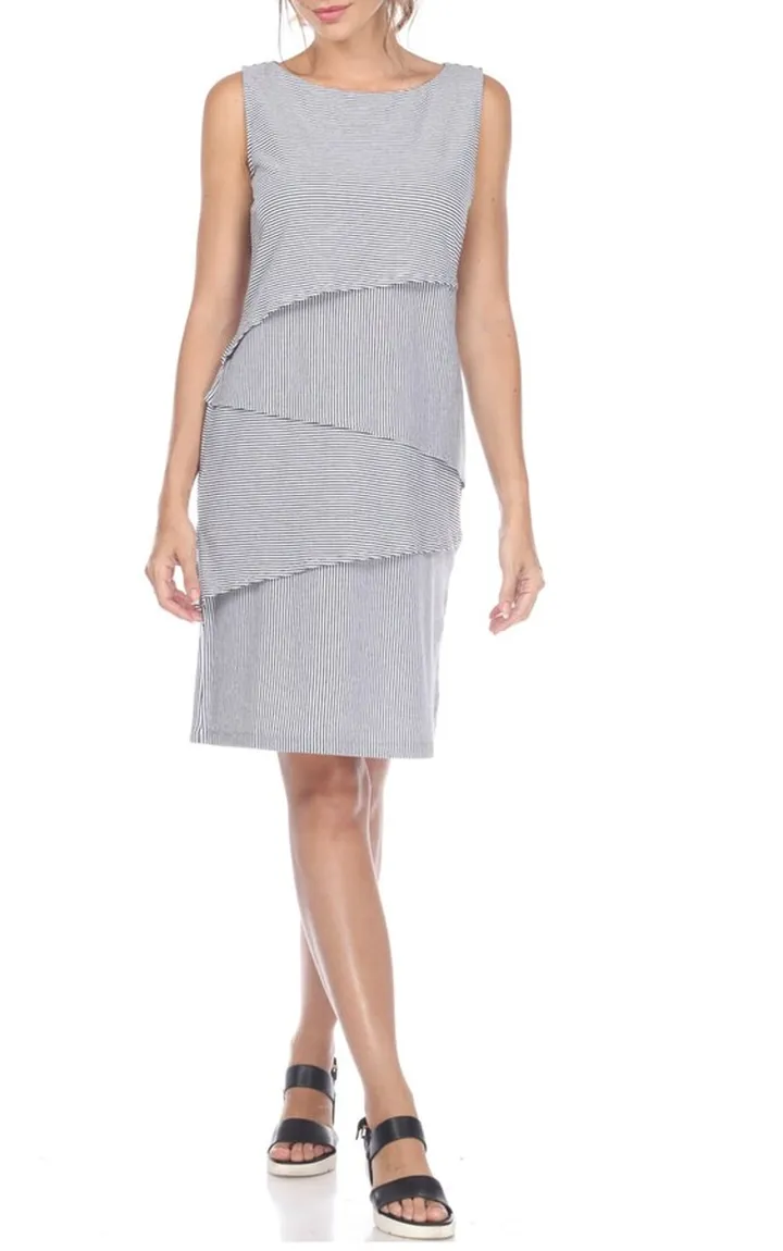 All Lined Up Sleeveless Dress