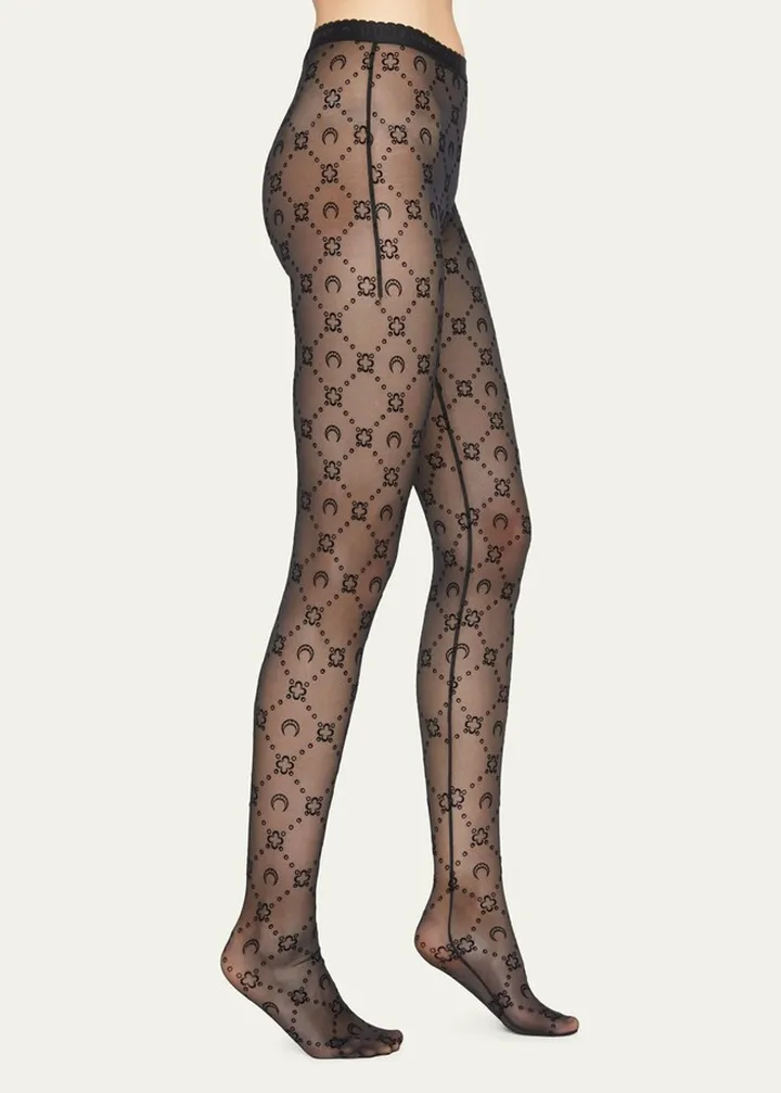 Logo-Check Sheer Tights