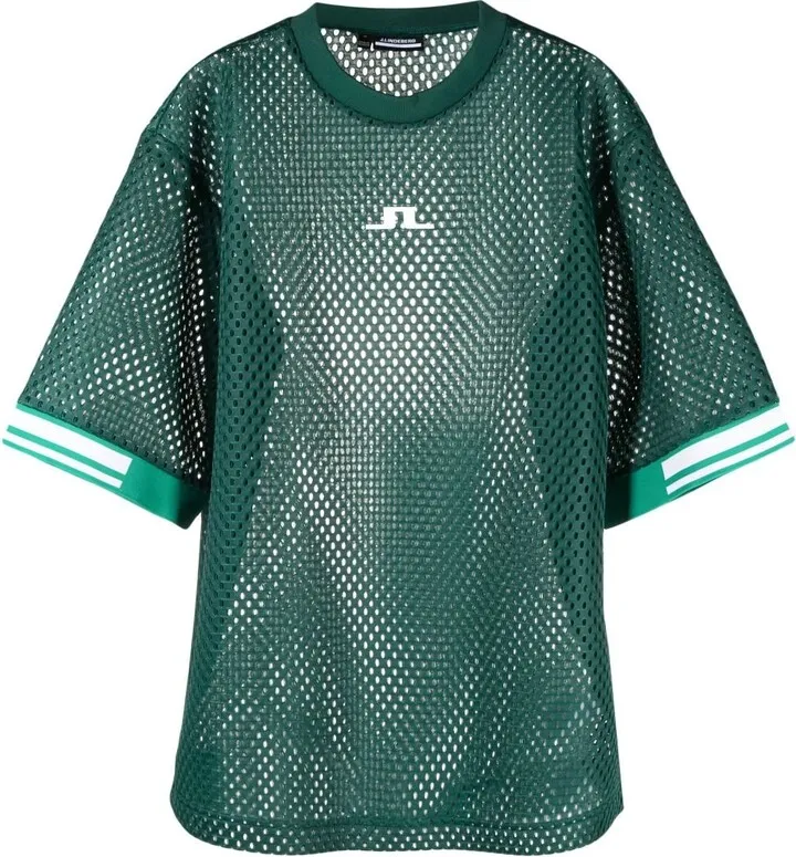 Green Mesh Panel T-Shirt