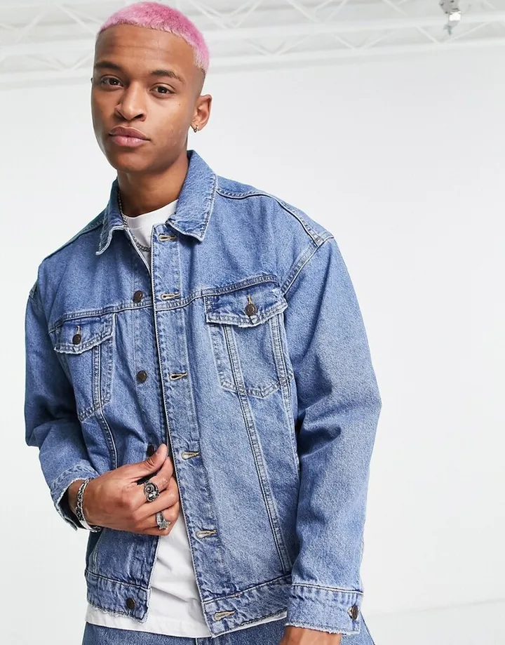 Bershka denim jacket in light blue
