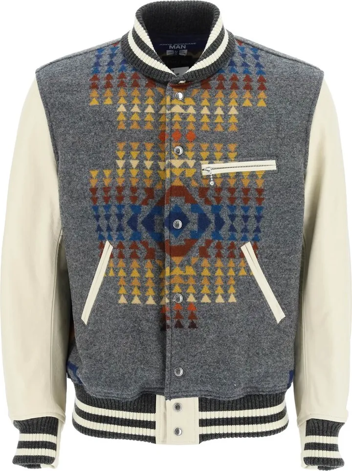 Wool Leather Bomber Jacket
