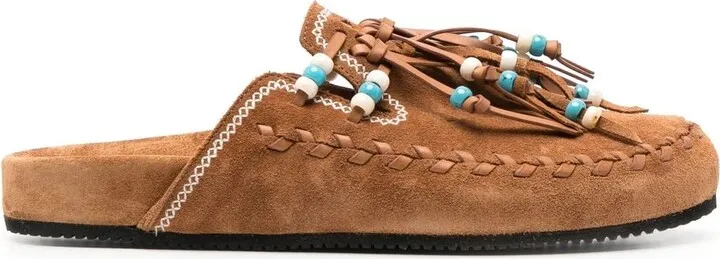 Salvation Mountain tassel-detail suede slippers