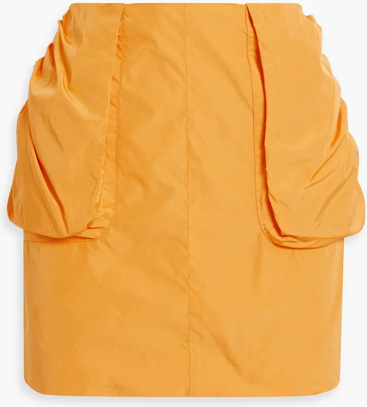Ruched taffeta mini skirt