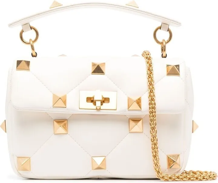 VALENTINO GARAVANI- Roman Stud Leather Shoulder Bag