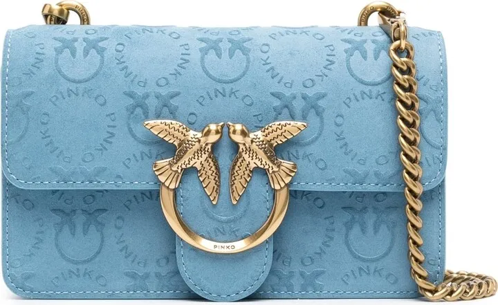 Love Birds detail suede bag