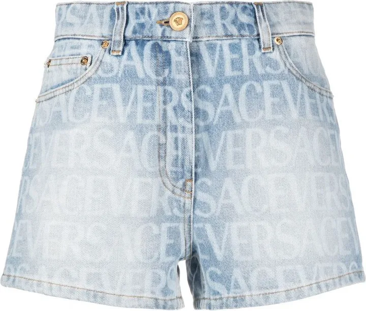 Logo-Print Denim Shorts