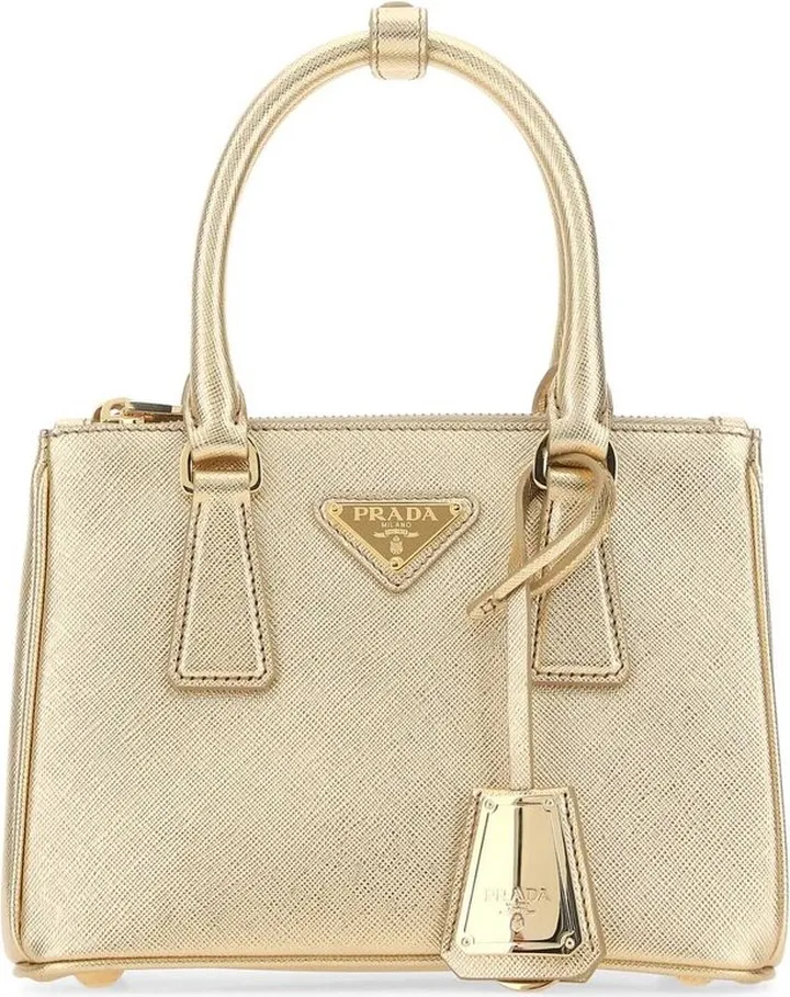 Prada Galleria Logo Plaque Tote Bag
