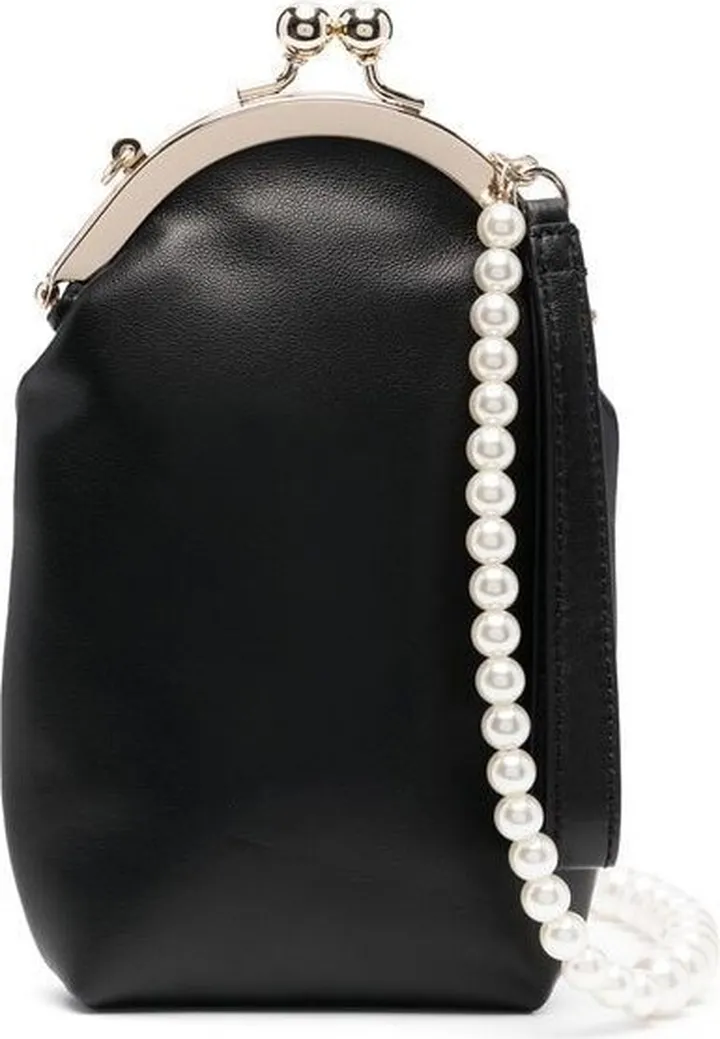 Faux-Pearl Embellished Pouch Bag