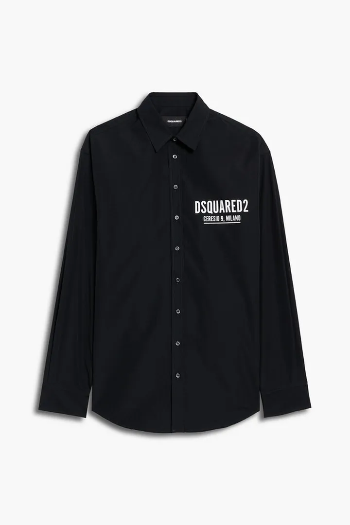 Printed coton-poplin shirt