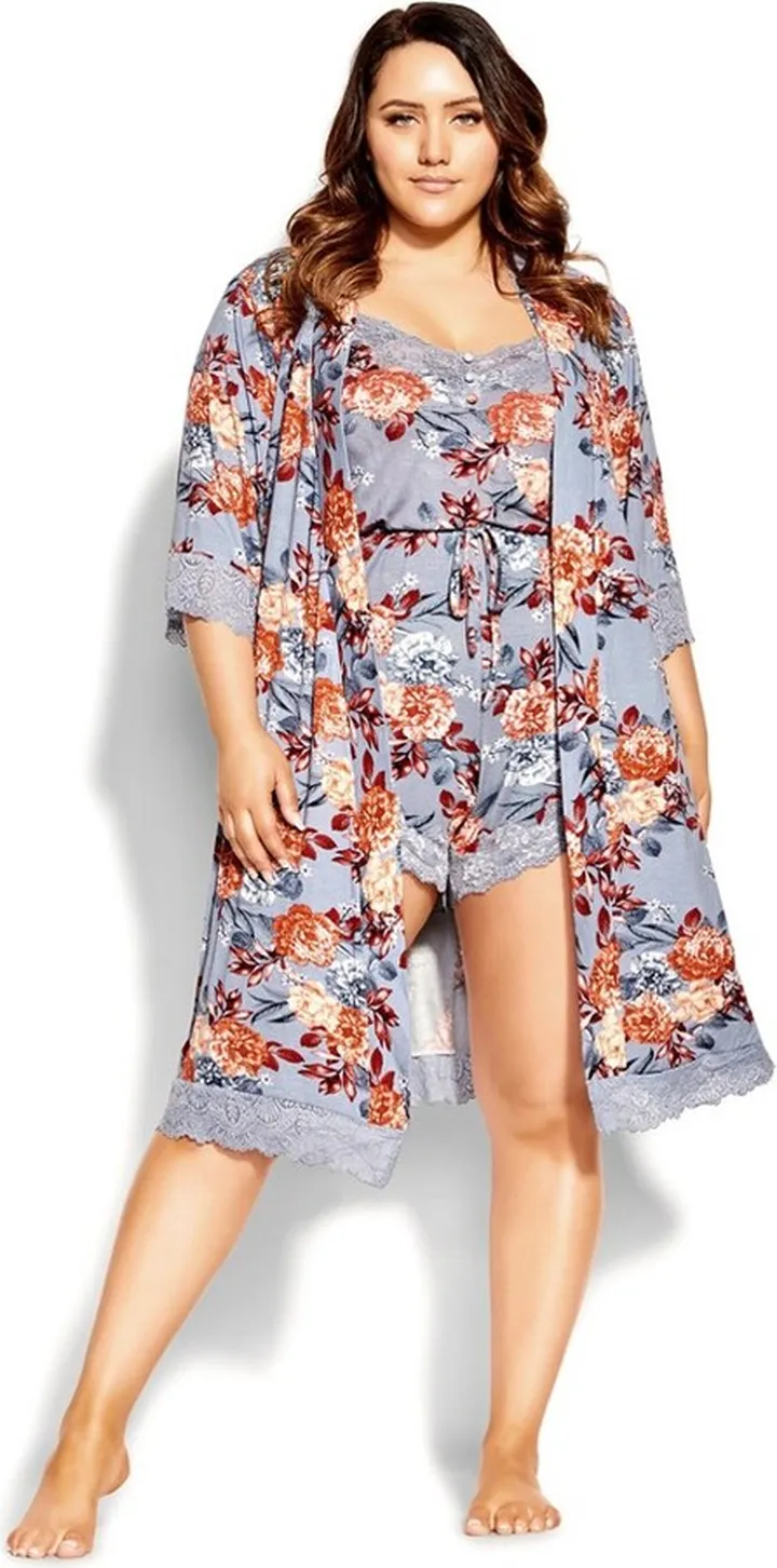 CITY CHIC | Women's Plus Size Vivid Meadow Robe - mauve - 16W