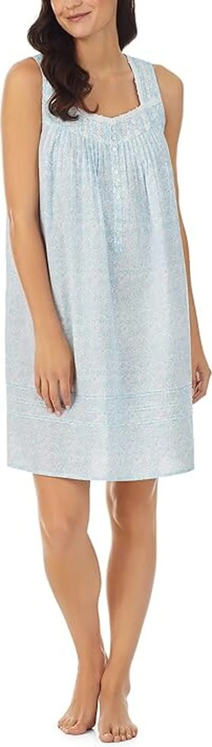 Eileen West Sleeveless Chemise (Aqua Floral) Women's Pajama