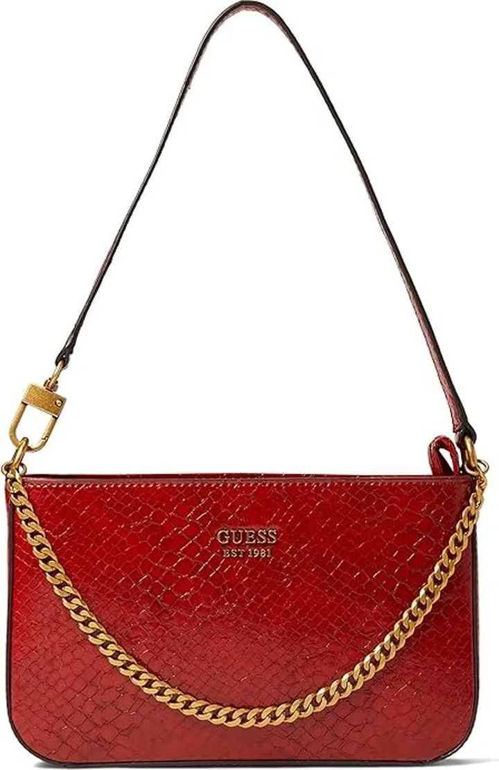 GUESS Katey Mini Top Zip Shoulder Bag (Red) Handbags
