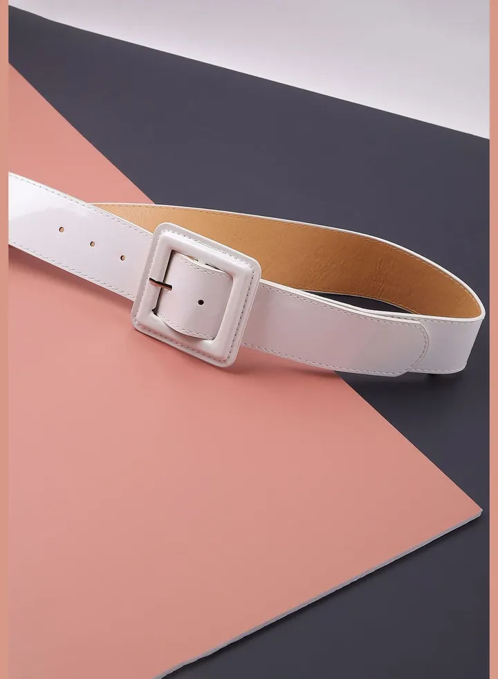 Casual Belt with Buckle Detail