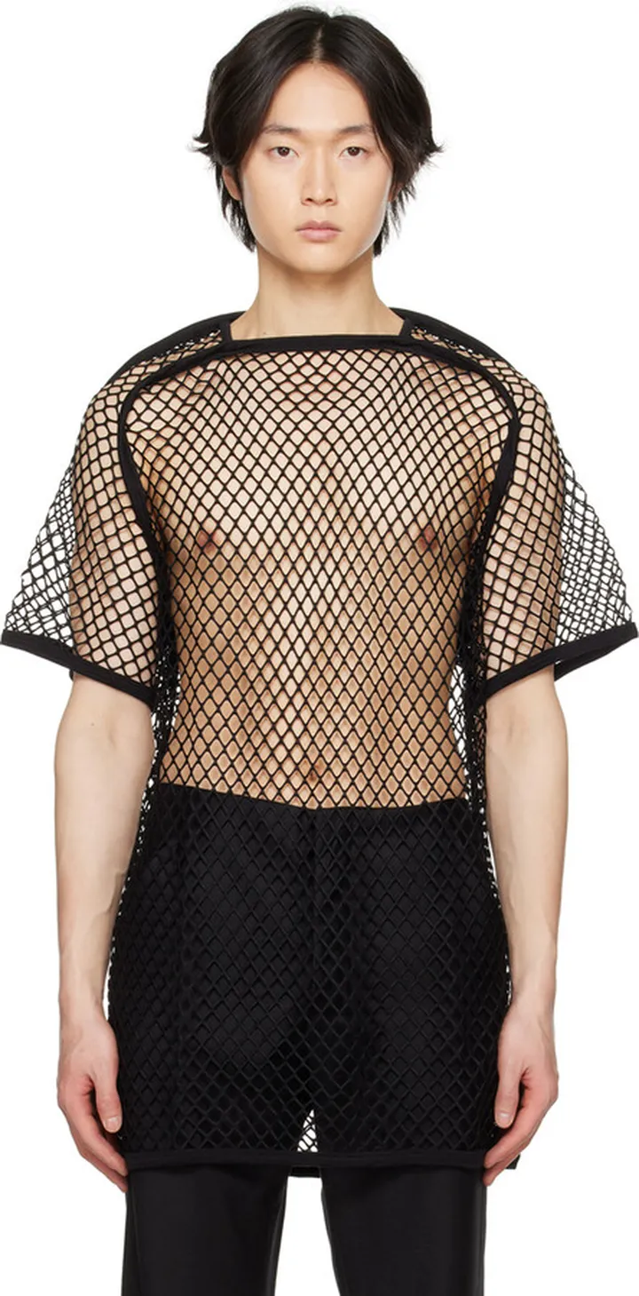 NICOLAS ANDREAS TARALIS Black Open T-Shirt