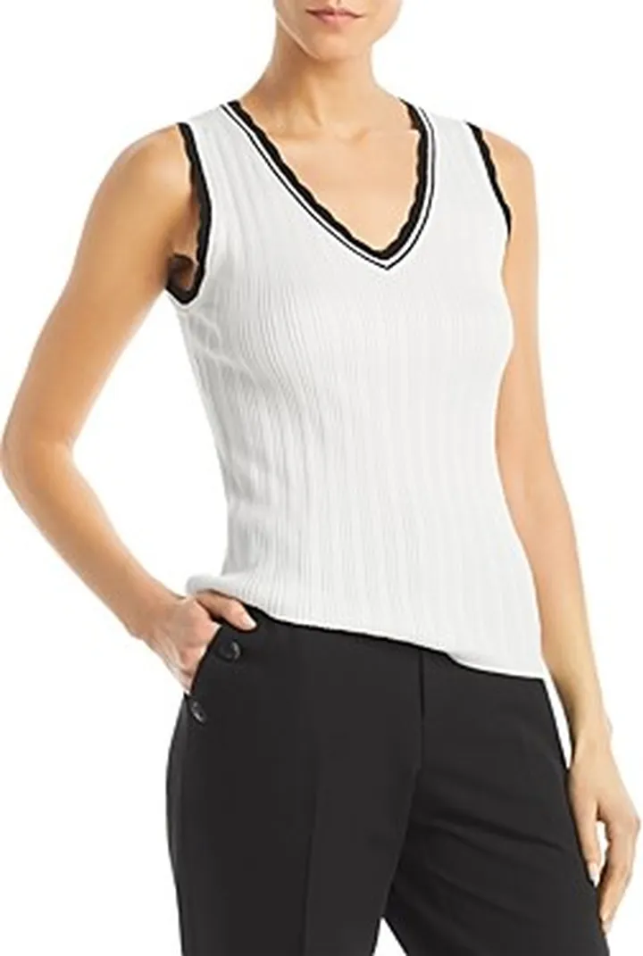 Karl Lagerfeld Paris Ribbed Sweater Camisole Top