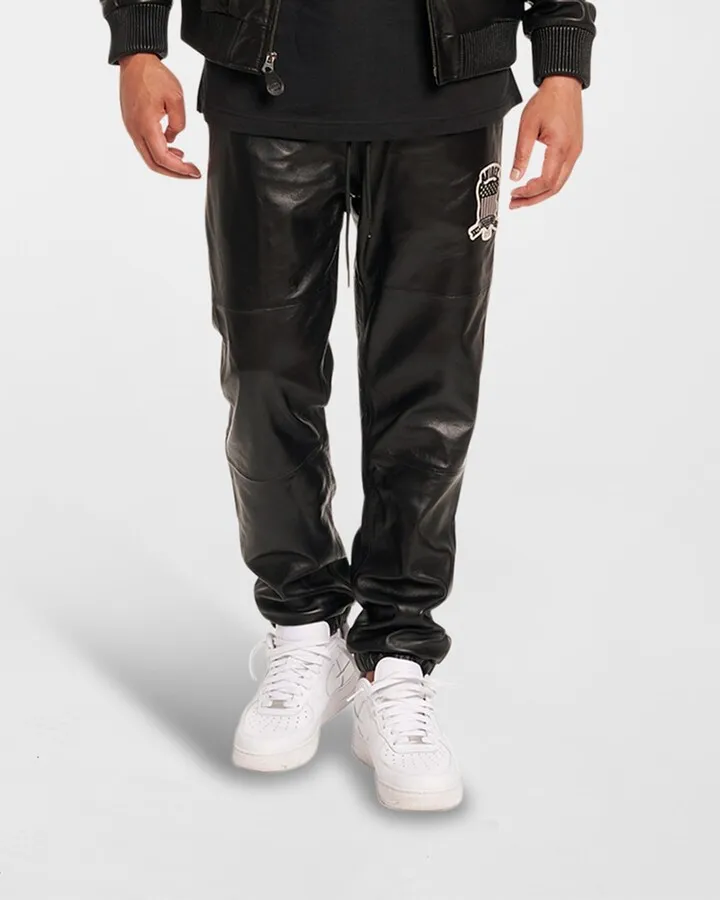 Men's Leather Track Pants