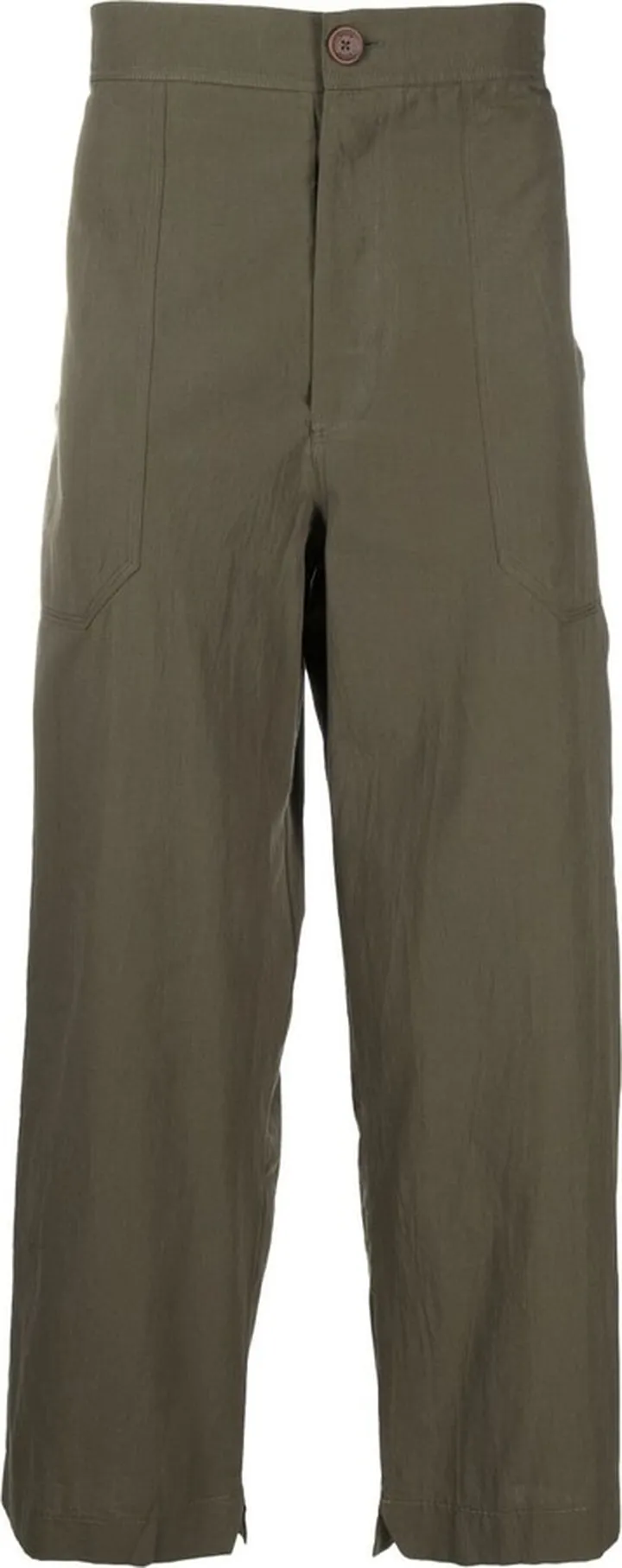 Green Straight-Leg Trousers