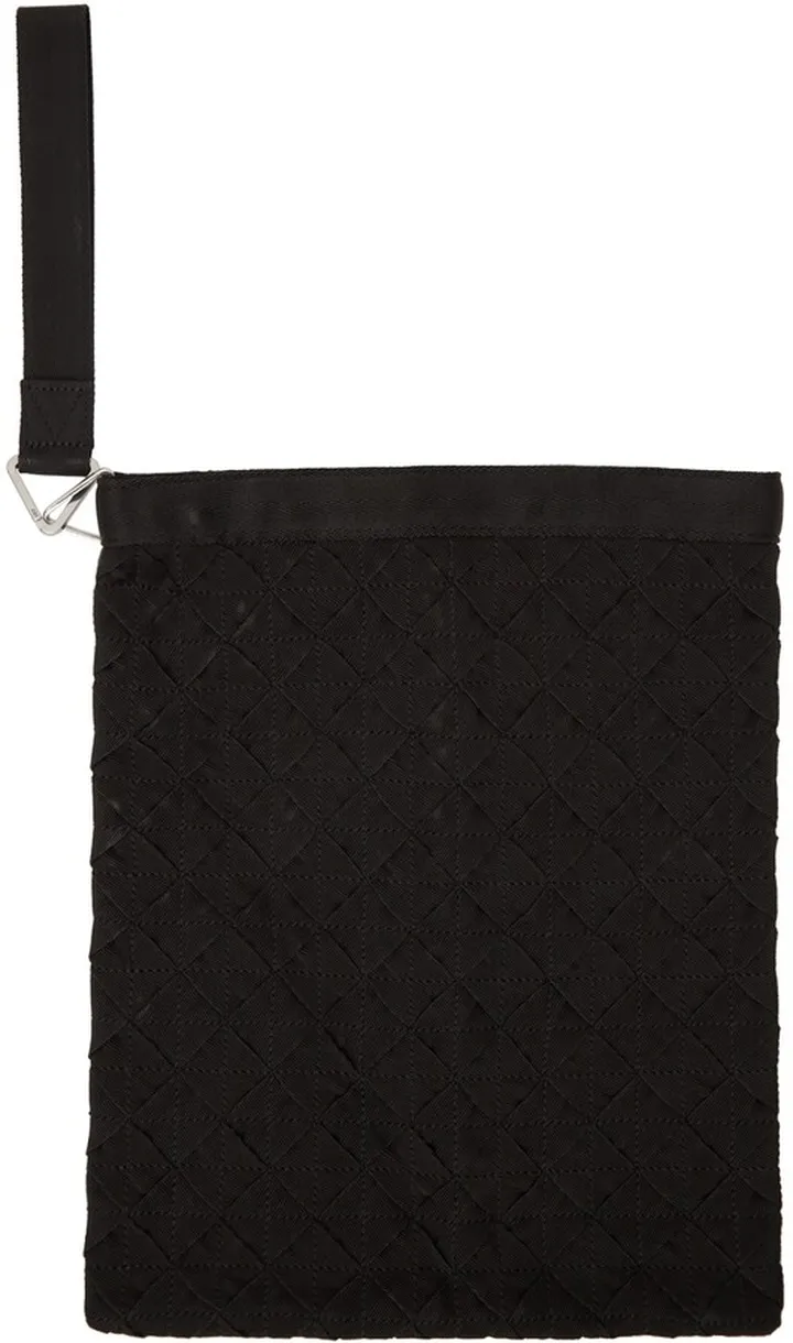 Bottega Veneta Black Webbing Intrecciato Wrist Pouch