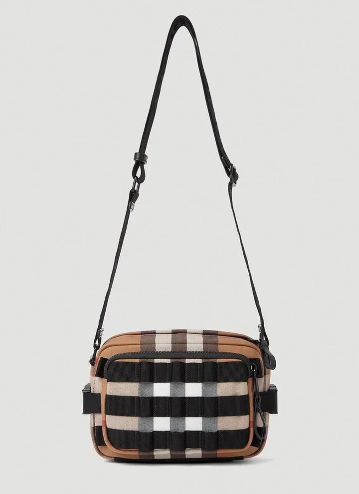 Check Printed Zipped Shoulder Bag