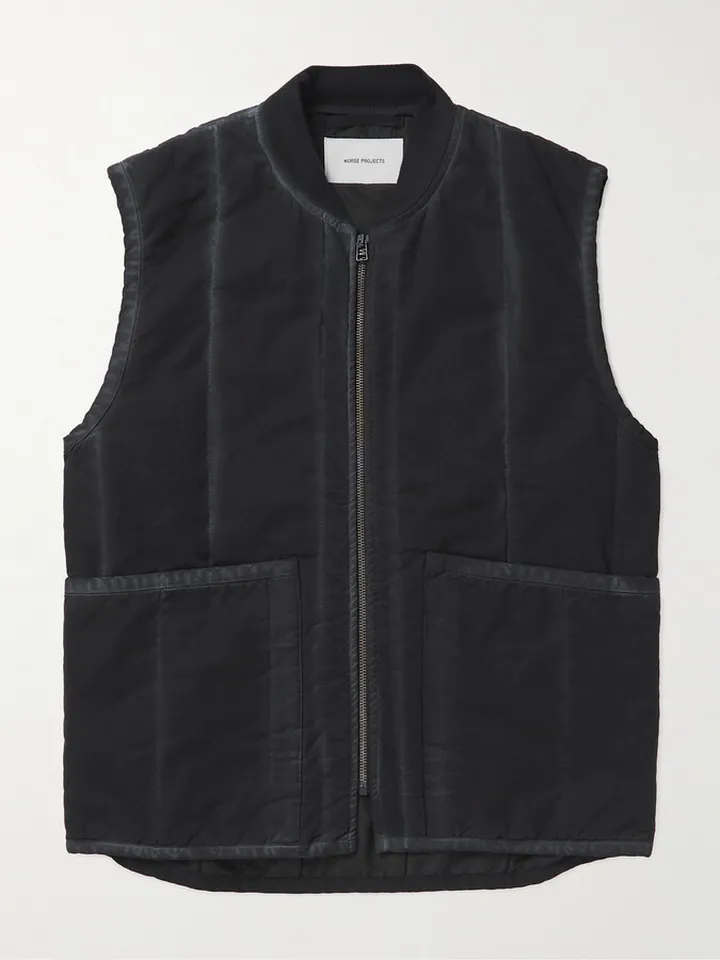 Peter Garment-Dyed Logo-Appliquéd Cotton-Canvas Gilet