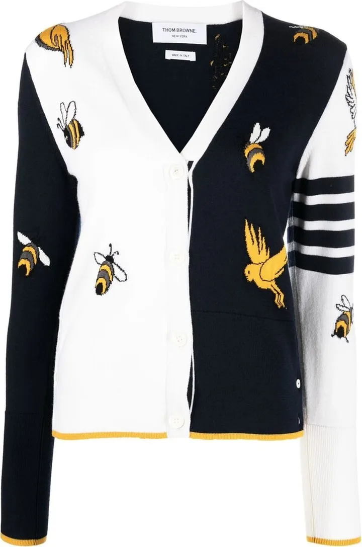 4-Bar V-neck cardigan