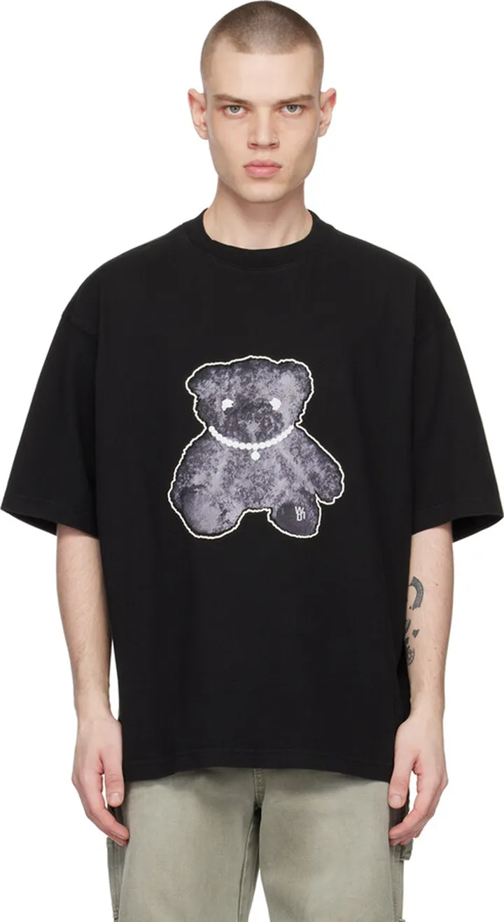 We11done Black Pearl Necklace Teddy T-Shirt