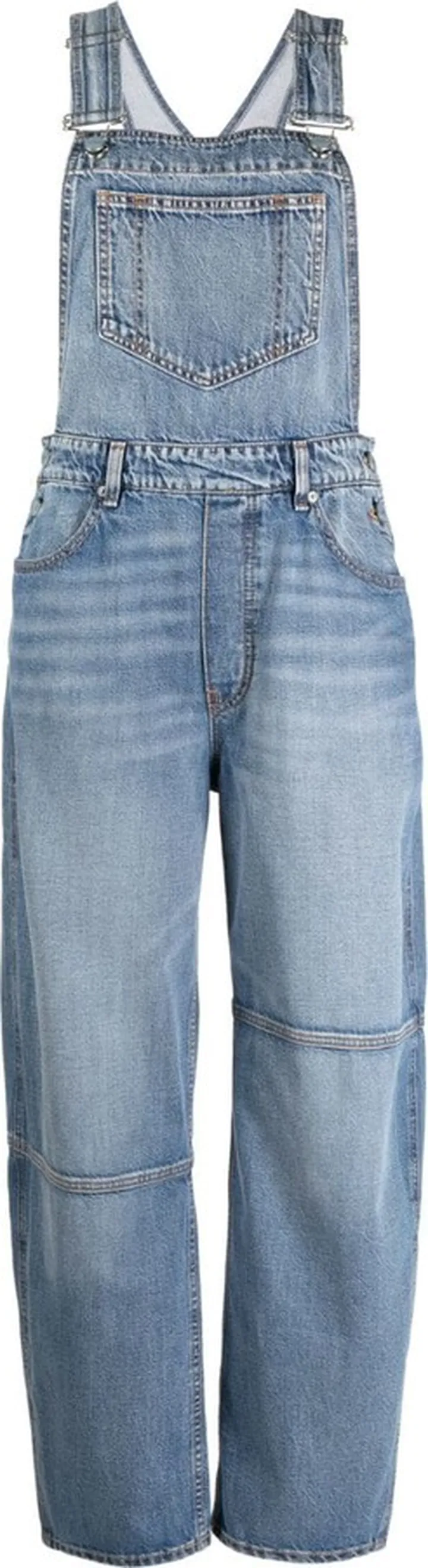 Wide-Leg Denim Dungarees
