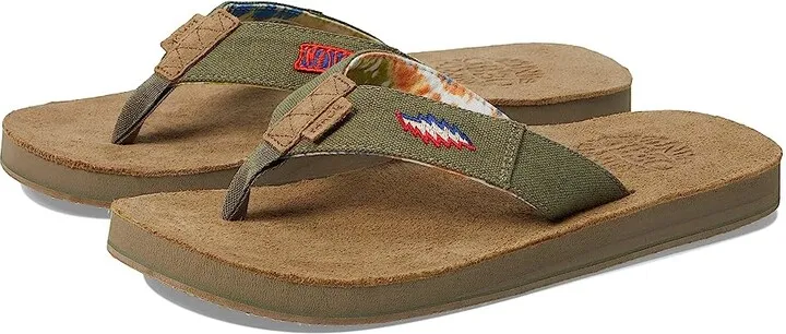 Sanuk Not Fraid ST X GD ((Grateful Dead) Olive) Men's Shoes