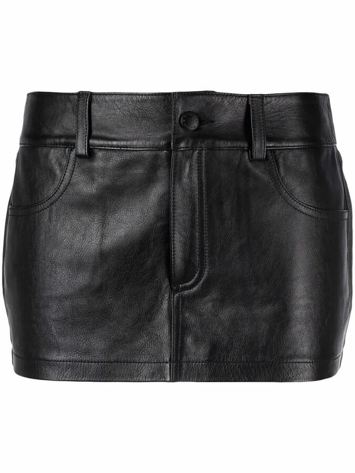 Low-Rise Leather Mini Shorts