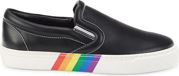 Leather Slip On Platform Sneakers