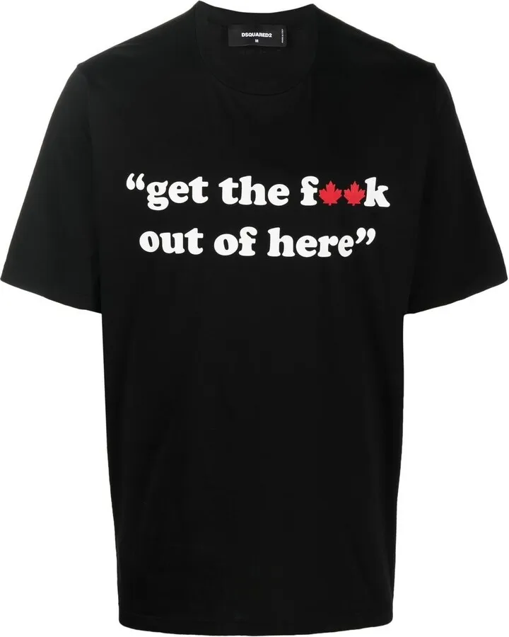 slogan-print short-sleeve T-shirt