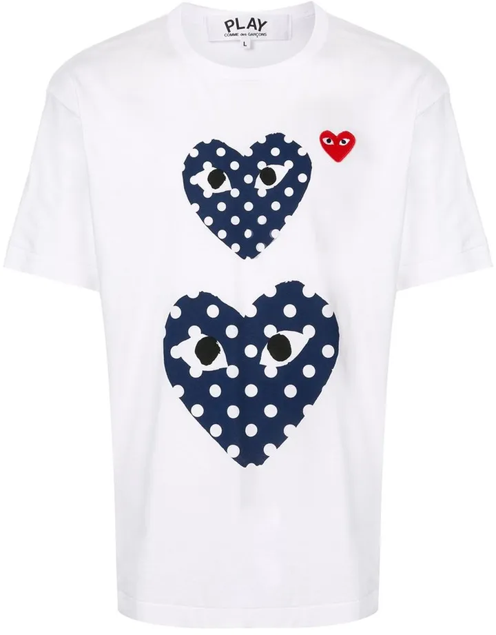 heart print crew neck T-shirt