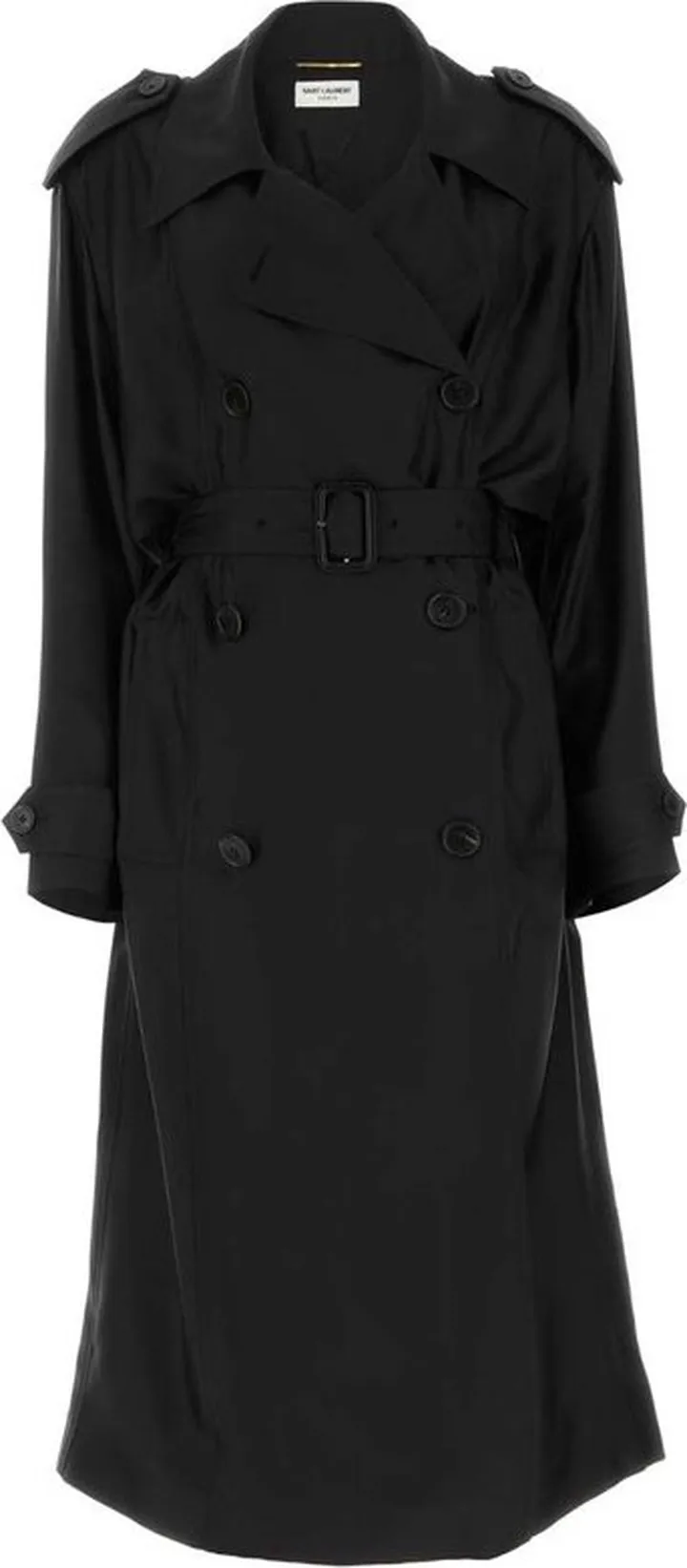 Saint Laurent Belted Long-Sleeved Trench Coat